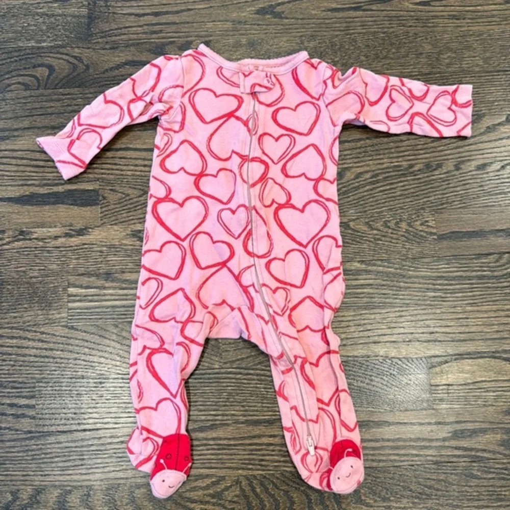 Valentine love bug just one you carters baby footie pajama zipper onesie